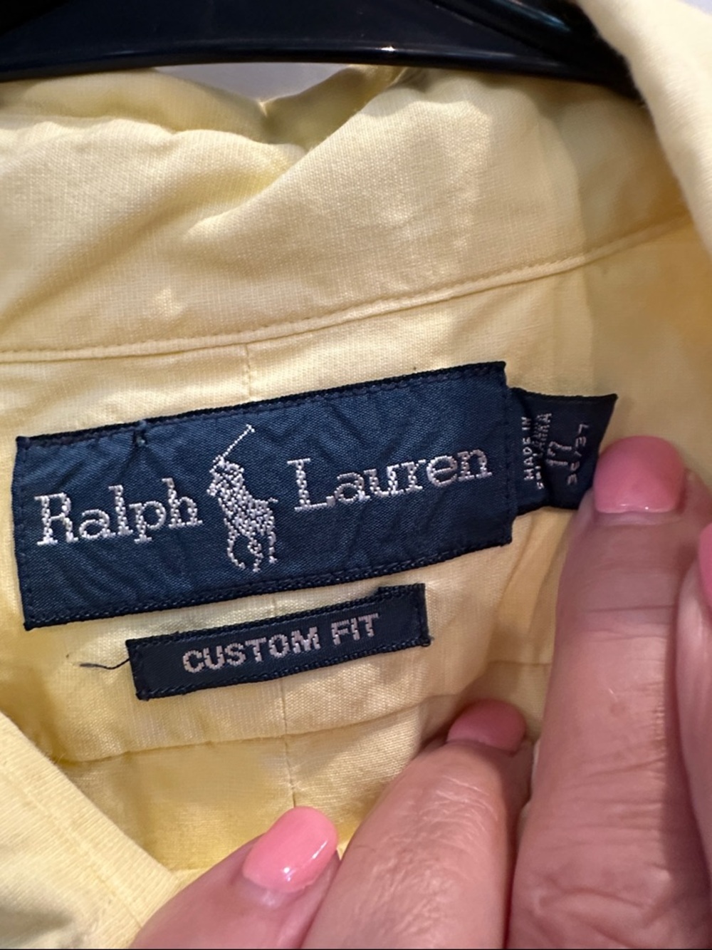Ralph Lauren Pale Yellow Button-Down Oxford Shirt - Picture 2 of 3